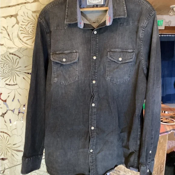 Flag & Anthem Shirt Mens XL Western Snap Button Long Sleeve Casual - Picture 12 of 12